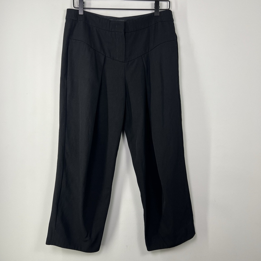 Derek Lam Wool Cropped Trousers Womens Size 8 Black Italian Fabric Tailored - Picture 4 of 15